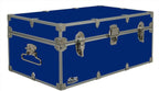 C&N Footlockers - Full-Size Happy Camper Trunk - #1 Summer Camp Trunk - Made in the USA - Steel Footlocker with Lid Stay - 32 x 18 x 13.5 Inches (Royal Blue)