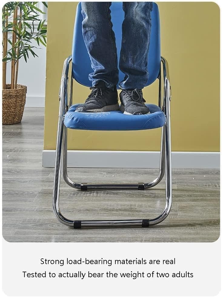 Portable Folding Chair with High Resilience Cushion for Buskin Parlour Study and Office Carbon Steel Dining