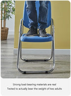 Portable Folding Chair with High Resilience Cushion for Buskin Parlour Study and Office Carbon Steel Dining