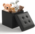 Storage Ottoman Bench, 15 Inch Ottoman Foot Rest, End of Bed Bench, Storage Chest for Living Room, Bedroom, Entryway, Black