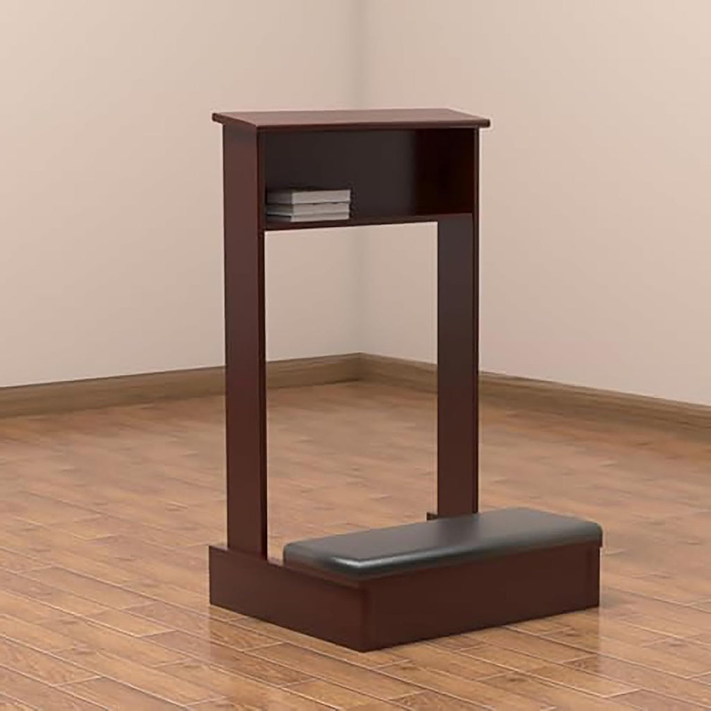 Church Pulpit Kneeler, Wooden Prayer Kneeler for Home, Kneeling Prayer Bench with Cushion, Meditation Bench, for Chapel, Bedroom, Library, Religious Gift(White)