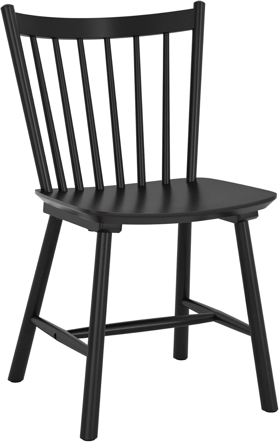 LUE BONA Upgraded Dining Chairs Set of 4, Farmhouse Wooden Spindle Back Kitchen Chairs, Windsor Dining Chairs for Kitchen and Dining Room, Black