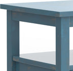 SIMPLIHOME Warm Shaker End Table - 20" Wide x 20" High Solid Wood Square Accent Table in Distressed Coastal Blue, Transitional Side Table for Living Room with Drawer, Open Shelf and Tapered Legs