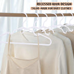 50 Pack White Kids Hangers 11.6 Inch - Baby Clothes Hangers for Toddler & Child, Durable Plastic Children's Hangers for Closet, Pants, Coats, Skirts (Non-Slip, Space-Saving)