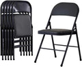 Folding Chairs 6 Pack Black with Padded Seats, 350-LBS Heavy Duty Metal Frame, Portable Design for Home Use, Party Events Outside, No Assembly Required