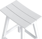 Westin Outdoors Laguna WO Home Furniture Patio Counter Stools Set of 2 PCS Outdoor Adirondack 24" in Saddle Bar Stools for Porch, Backyard, BarBQ, Party, Events (White), White