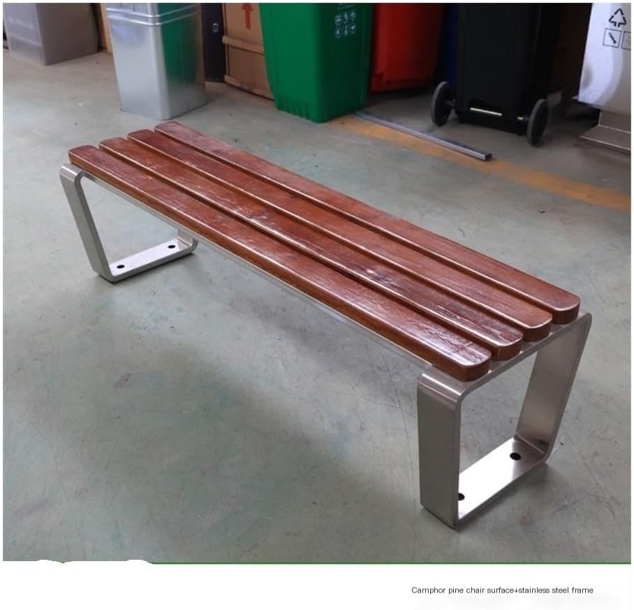 Patio Benches Stainless Steel Park Chair - Outdoor Wooden Double Garden Chair(120cm)