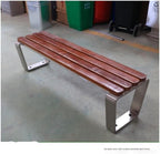 Benches, Stainless Steel Park Chair - Outdoor Wooden Double Garden(150cm)