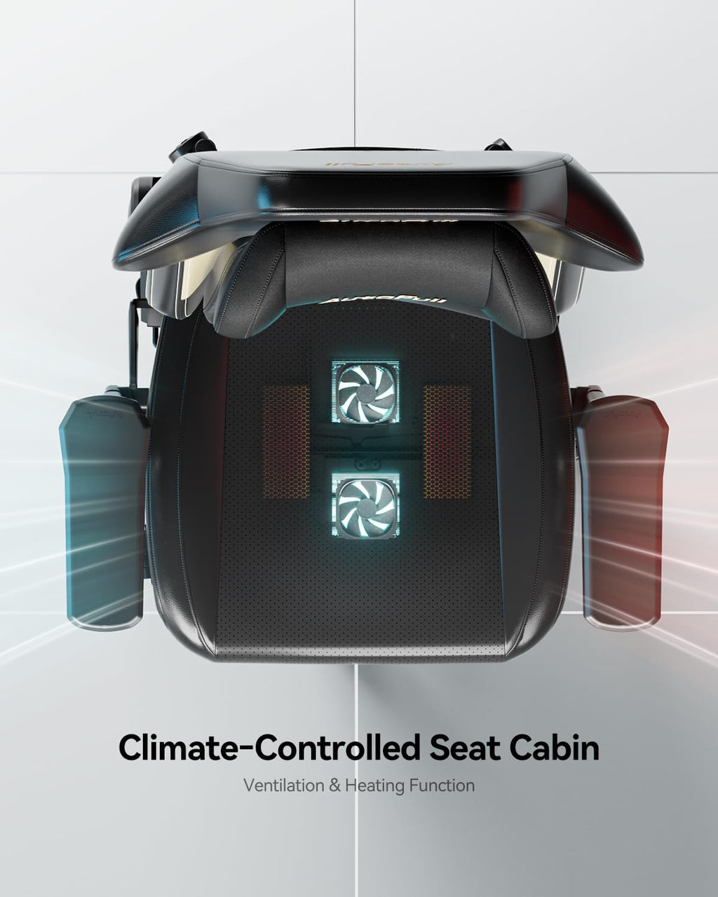 AutoFull M6 Gaming Chair with Climate Control Massage – Ventilated & Heated Seat, 3rd-Gen Active Lumbar Support, 360° Adjustable Armrests, Ergonomic Chair for Gamers & Home Office (Black)