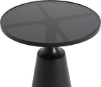 Christopher Knight Home Geary 20" Modern Round Side Table, Living Room End Table with Iron Frame and Tempered Glass Top, Contemporary Indoor Accent Table for Bedroom Office, Metal Coffee Table, Black