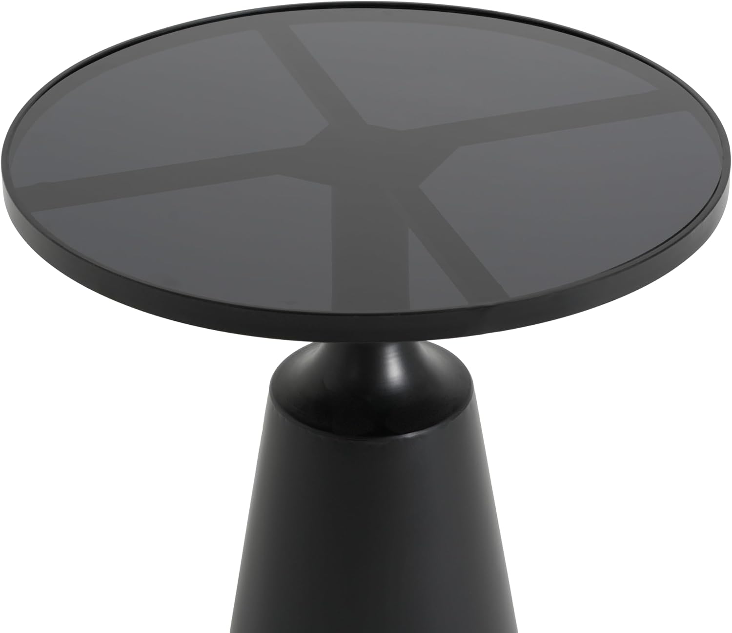 Christopher Knight Home Geary 20" Modern Round Side Table, Living Room End Table with Iron Frame and Tempered Glass Top, Contemporary Indoor Accent Table for Bedroom Office, Metal Coffee Table, Black