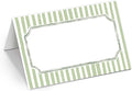 Whaline 100 Pcs Sage Green Place Cards Stripes Tented Card Seating Cards for Spring Wedding Birthday Bridal Shower Party Table Setting