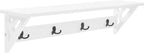 Coventry Wall Mounted Coat Rack with Shelf – Modern 36-Inch Entryway Wall Organizer with 4 Double Hooks – Space-Saving Storage for Apartments, Small Spaces, or Mudroom by Alaterre Furniture (White)