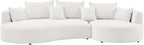 KEVINSPACE 128.15" Sofa Couch Modern Curved Cloud Round Sectional Couches Comfy with Pillows Luxury Chaise L Shape Upholstery for Living Room Apartment White Right Hand Facing