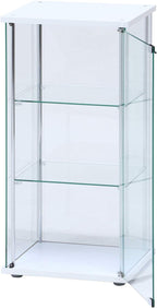 Fuji Boeki 97300 Collection Case, Figure Case, 3 Tiers, Width 16.7 x Depth 14.4 x Height 33.9 inches (42.5 x 36.5 x 86 cm), White, Tempered Glass, Full Glass, Assembly Required