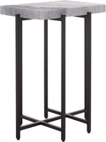 SAFAVIEH Home Collection - Aloha Side Table with Grey Marble Top & Black Iron Base, Modern Accent Table, Fully Assembled (ACC3748A)