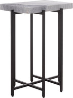 SAFAVIEH Home Collection - Aloha Side Table with Grey Marble Top & Black Iron Base, Modern Accent Table, Fully Assembled (ACC3748A)