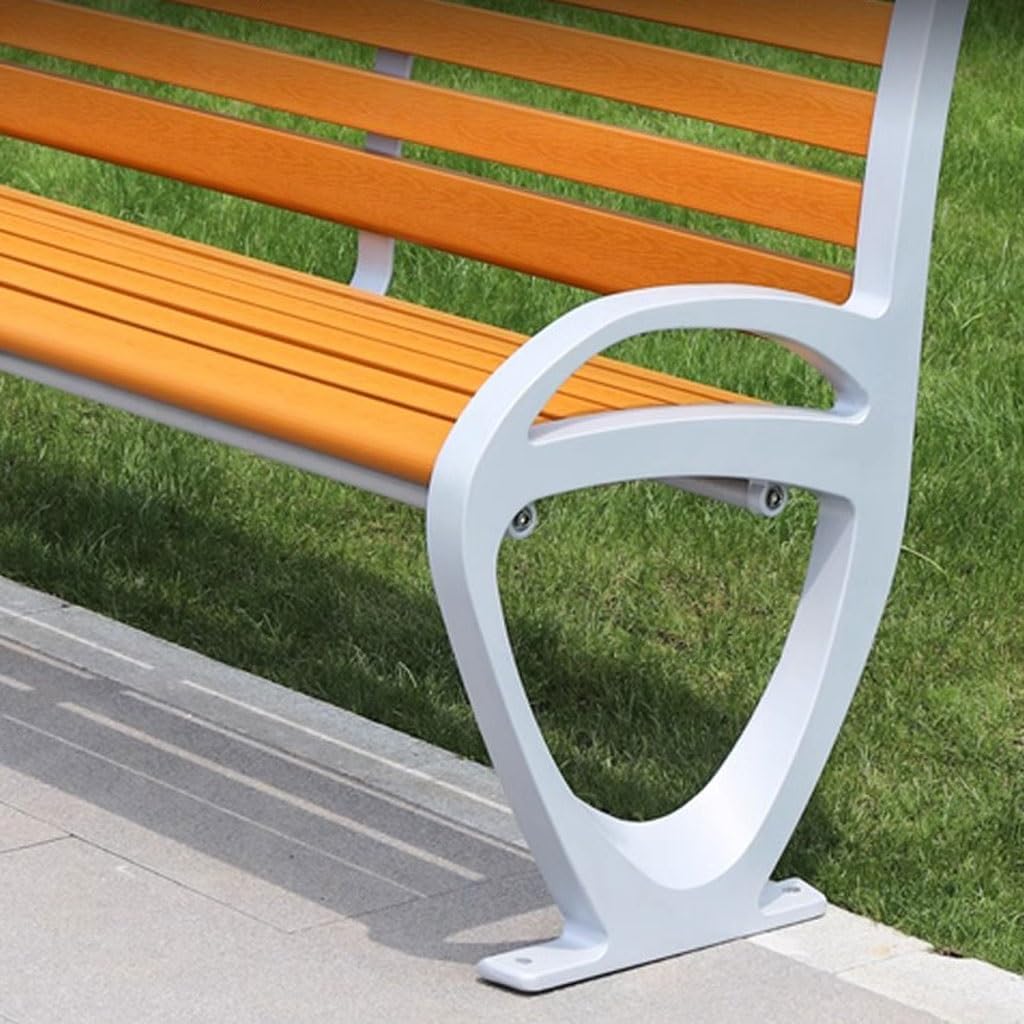 Patio Benches for Outdoors Park Chair Outdoor Bench Seat Plastic Wood Double Rest Backrest Leisure Garden Benches for Outdoors