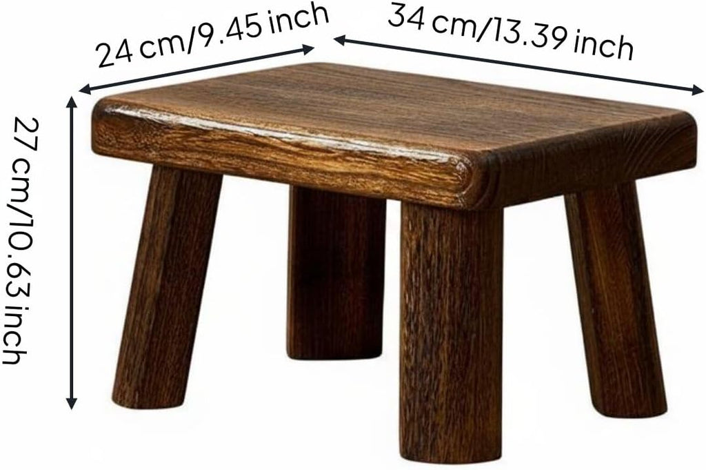 Wooden Square Stool Chinese Sturdy Wood Footstool Sturdy Wooden Footstool for Kids, Entryway, Tea Room, Large Tall Solid Wood Stool