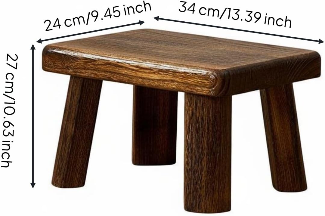 Wooden Square Stool Chinese Sturdy Wood Footstool Sturdy Wooden Footstool for Kids, Entryway, Tea Room, Large Tall Solid Wood Stool