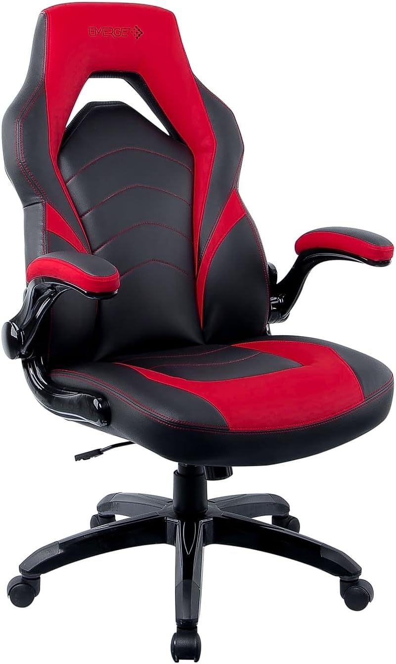 Emerge Vortex Gaming Chair, Ergonomic, Adjustable Height, Swivel, Black