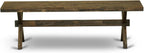 East West Furniture XB777 X-Style Modern Dining Room Bench with Wooden Seat, 72x15x18 Inch, Multi-Color