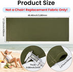 GORGECRAFT 118 * 43.5cm Beach Sling Patio Chairs Canvas Thicker Folding Chair Replacement Army Green Outdoor Chairs Cloth Replacements Reclining Sling Chair Fabric for Summer Vacation Sunbathing