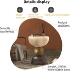Featured Round End Table, Creative Resin Side Table, Simple Bedside Table, Modern Decorative Table, Multifunctional Sofa Table(White)