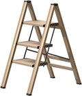 3-Step Aluminum Alloy Folding Ladder, Portable Step Stool with Wide Anti-Slip Pedal, 330lbs Heavy Duty Load Capacity for Household Indoor Outdoor Use