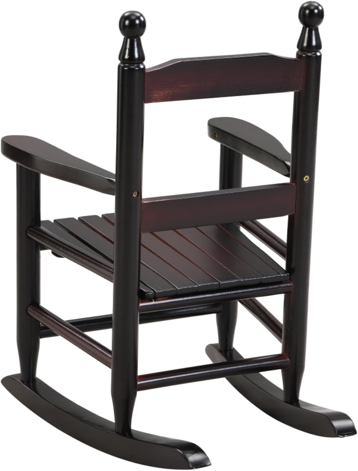 Kids Rocking Chair, Solid Wood Toddler Rocker, Indoor Outdoor Durable Children's Rocking Chair, Safe Anti-Tipping Design for Playroom, Bedroom, Backyard, Nursery (Black)