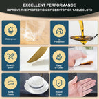 14x24 inch Clear Table Protector Plastic PVC Desk Protector Tablecloth Cover Office Desk Pad Mat Wood Furniture Glass Dining Tabletop Countertop Protection Waterproof Rectangular with Free Mouse Pad