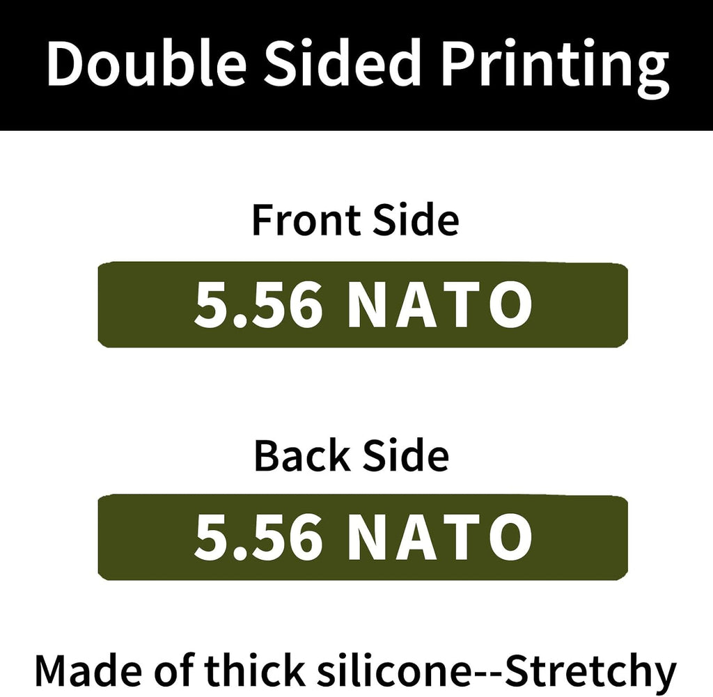 12 Pack Miaozhun 5.56 NATO Magazine Marking Bands 5.56 Magazine Caliber Identification(Army Green-White)