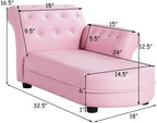 Costzon Kids Couch, 2 in 1 Princess Double Seat Children's Sofa w/PU Leather Surface, Toddler Armrest Chair for Kids Room, Soft Sofa Couch Toy Baby Boys Girls 3-5 Old Birthday