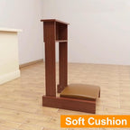 Wooden Prayer Kneeler, Church Prayer Pillow for Kneeling, Prayer Kneeler for Home Prayer Stand with Cushioned Pad, Meditation Bench for Bookshelf(Yellow)