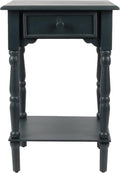 Decor Therapy Jane Nightstand Side Table with a Drawer, Shelf, Traditional Design, Navy 17" D x 14" W x 26" H