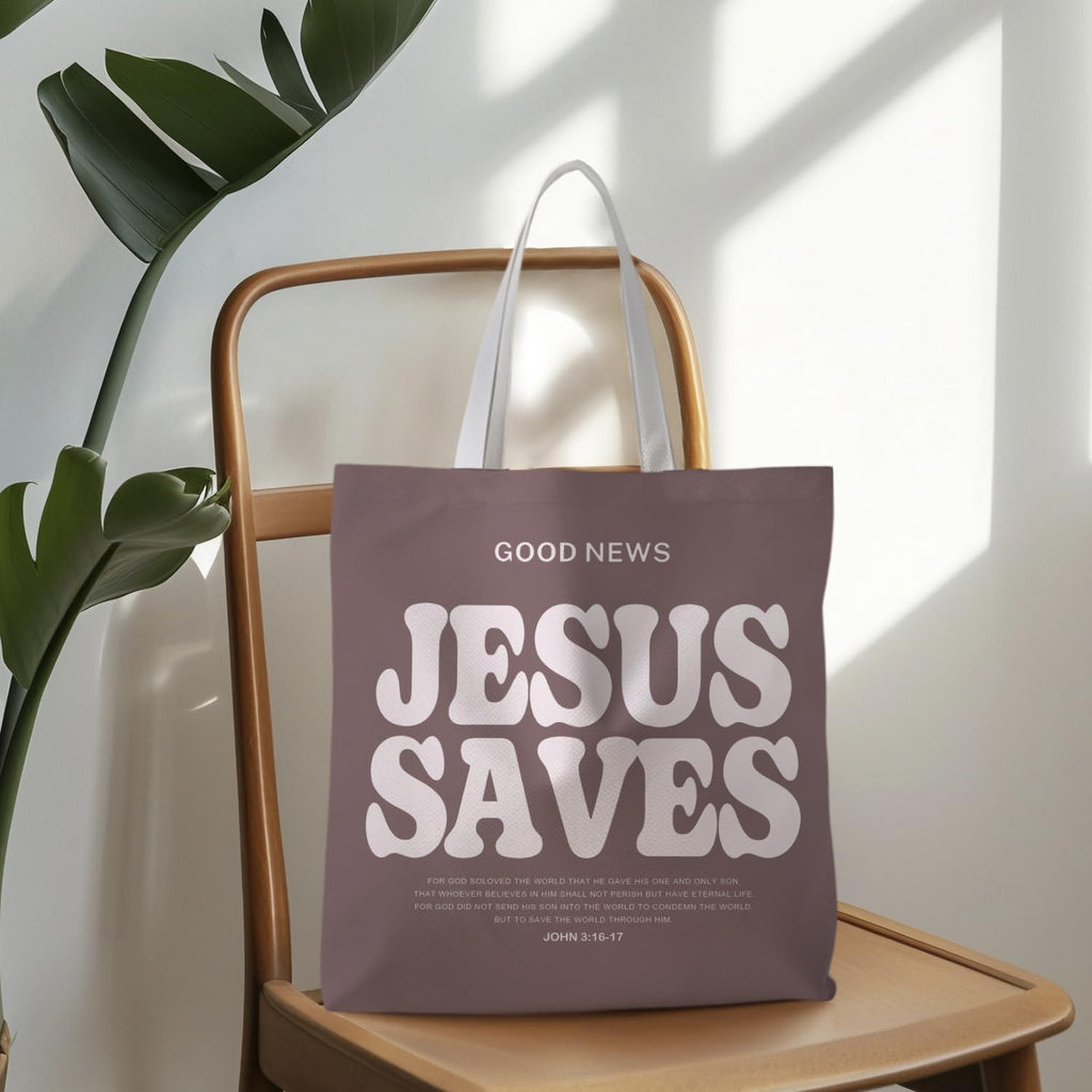 Christian Tote Bag, Good News Religious Jesus Canvas Totes Bag Christian Reusable Grocery Shopping Bags