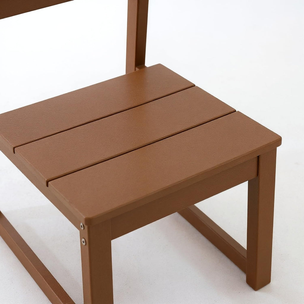 2-Pack Brown HDPE Outdoor & Garden Backrest Chairs