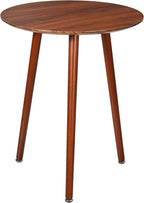 VECELO Round Side Table, Small End Table for Indoor Outdoor, Wooden Bedside Table with Non-Slip Foot Pads, 3-Legged Nightstand for Living Room Bedroom Bathroom, 20" x 20" x 23.8",Rustic Walnut