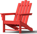 Adirondack Chair, 110°Ergonomics Plastic Extra Tall Adirondack Chairs, HDPE All-Weather Plastic Patio Outdoor Chair, High Foamed Polyethylene Fire Pit Chair(Red)