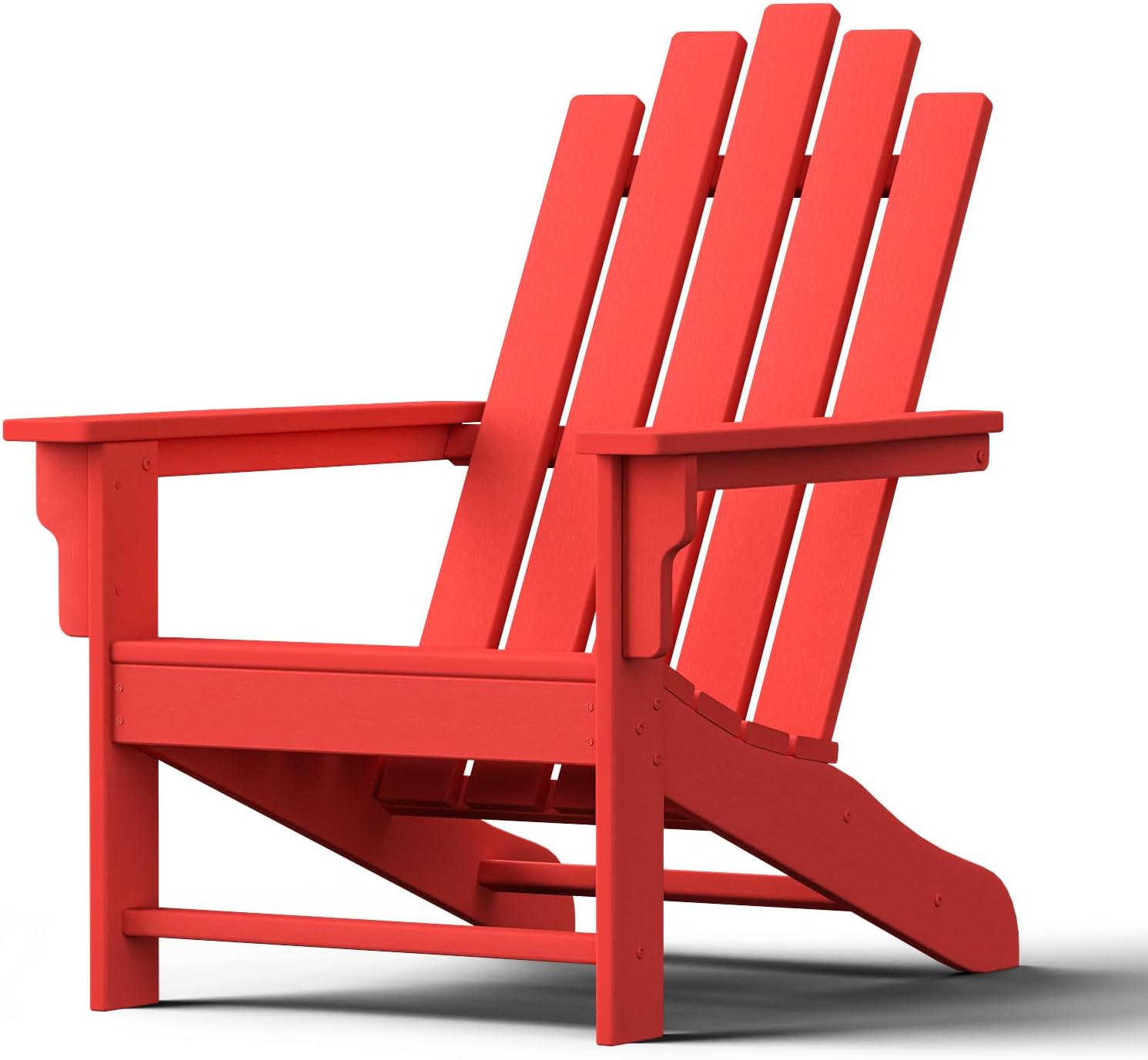 Adirondack Chair, 110°Ergonomics Plastic Extra Tall Adirondack Chairs, HDPE All-Weather Plastic Patio Outdoor Chair, High Foamed Polyethylene Fire Pit Chair(Red)