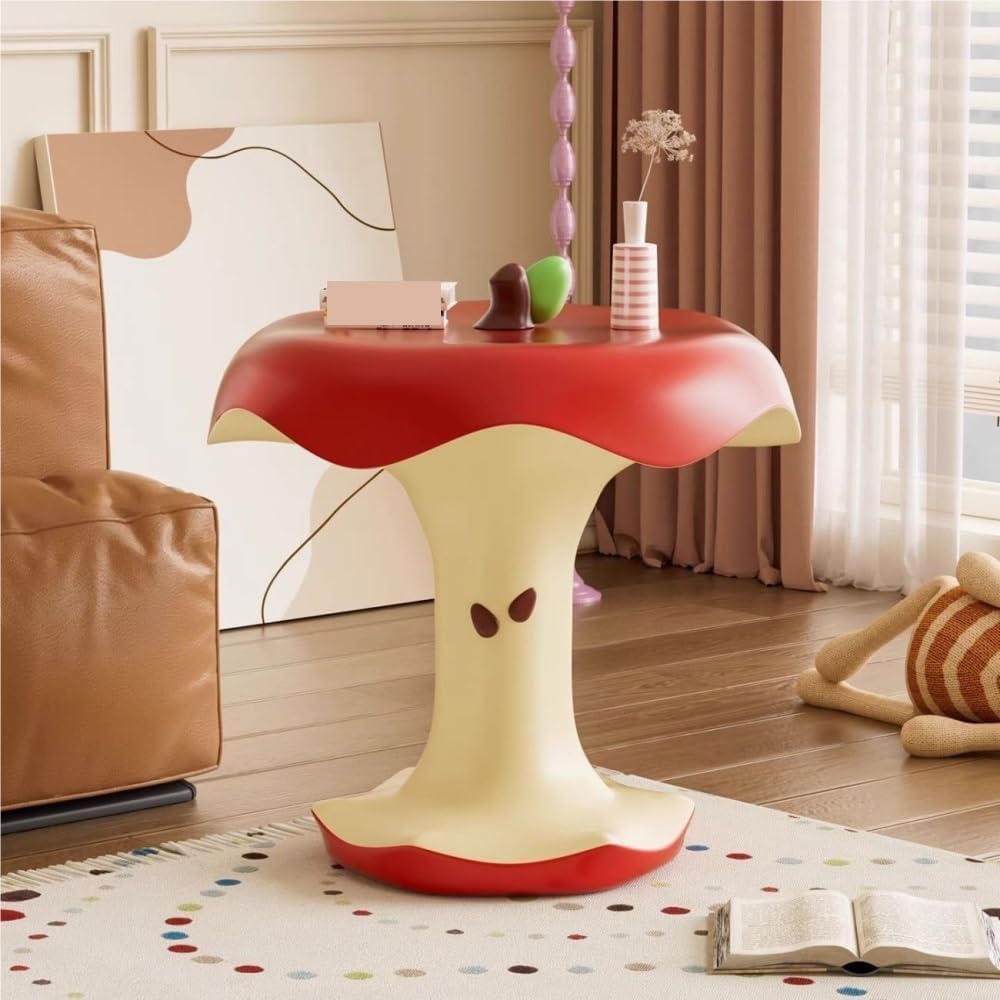 Resin Cute Side Table, Funky Fruit Accent Table, Eclectic Decorative Nightstand for Living Room, Balcony, Cafes