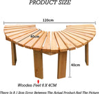 Semicircular Design Outdoor Benches, Tree Bench,Wooden Curved Round Park Bench,for Yard/Porch/Lawn/Patio(Color2)
