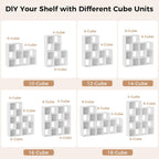 LUCKLIFE 8-Cube Storage Organizer, Stackable Modular Bookcase Shelf with Vertical or Horizontal Use, Fits 11×11" Bins, Optional Back Panels, for Living Room, Office, White