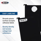 BCW Magazine & Document Bin Partitions - 6 Pack | Smooth Black Plastic Finish, Works With Adhesive Labels | Magazine Dividers Fit Magazine & Document Bin | Magazine Storage Accessories
