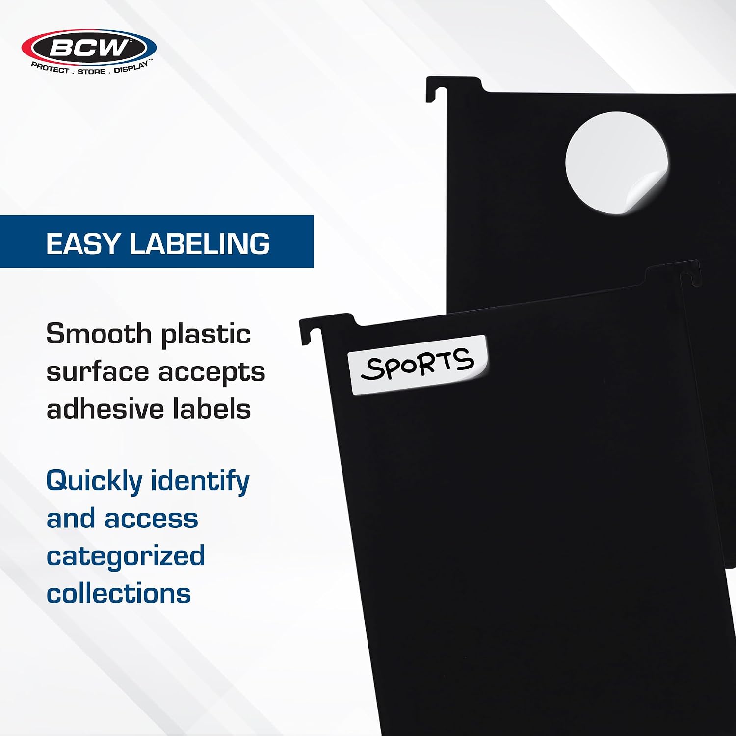 BCW Magazine & Document Bin Partitions - 6 Pack | Smooth Black Plastic Finish, Works With Adhesive Labels | Magazine Dividers Fit Magazine & Document Bin | Magazine Storage Accessories
