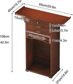 Buddhist Altar Cabinet, Floor Puja Table for Spiritual, Meditation Altar with Drawer, Buddhist Shrine Prayer Stand, for Living Room, Bedroom, Office, Bathroom(65*40*108cm/25.6*15.7*42.5in)