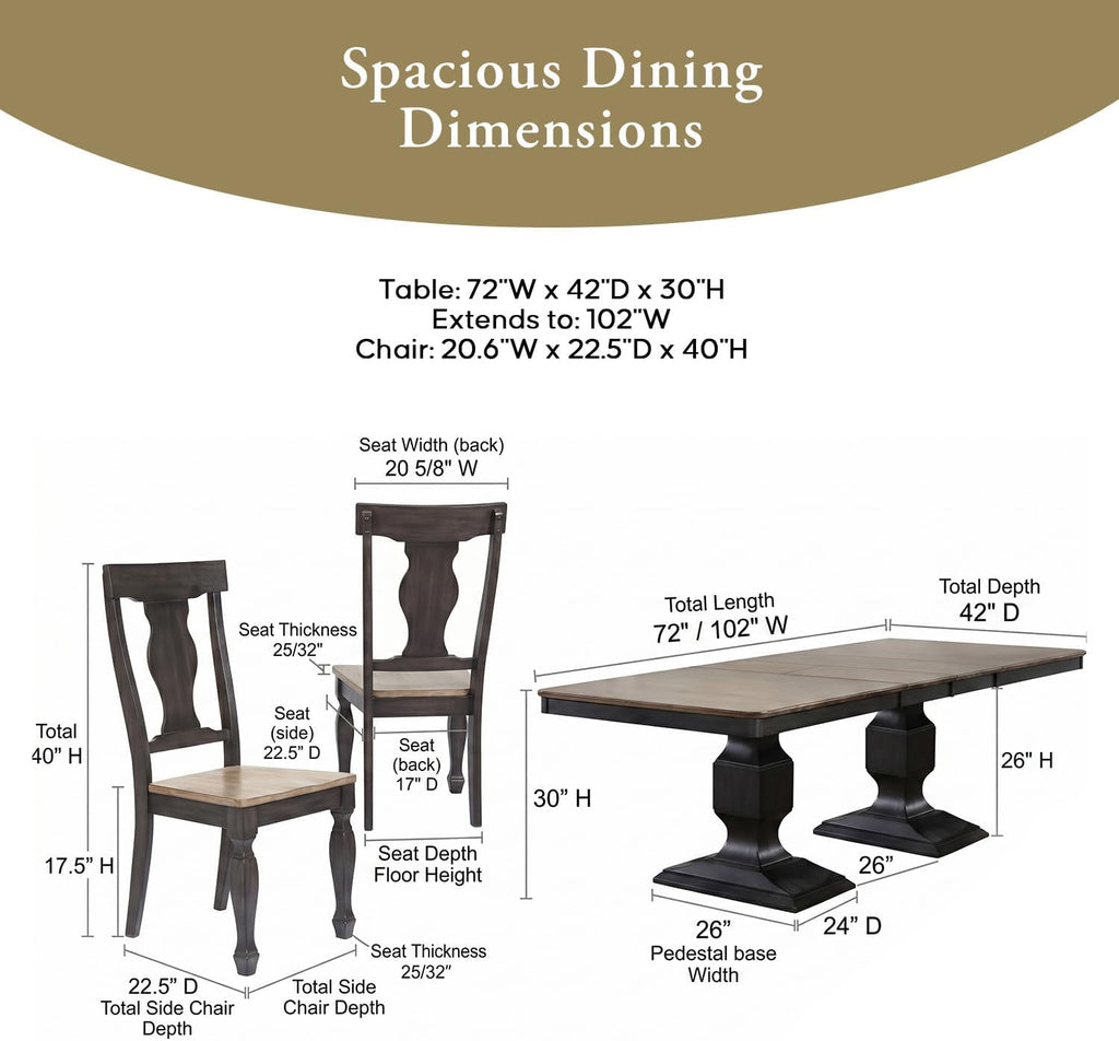 Kings Brand Furniture Alleyton 11-Piece Dining Table Set for 10, Extendable Kitchen & Dining Room Set with 2 Butterfly Leaves & 10 Chairs, Charcoal & Oak Finish