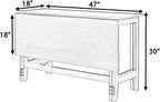 Knocbel Farmhouse 2-4 Person Rectangular Folding Dining Table, Wooden Kitchen Dining Room Bar Pub Bistro Small Space Furniture, Standard Height (Natural)