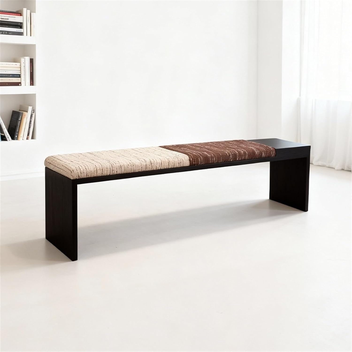 Modern Fabric Bench for Office Area Casual Dressing Room Bedroom Wooden Bed end Entryway(XL)