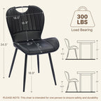 Dining Chairs Set of 4, Modern Faux Leather Kitchen & Dining Room Chairs with Metal Legs, Ergonomic Back Support for Home, Restaurant, Cafe, Black